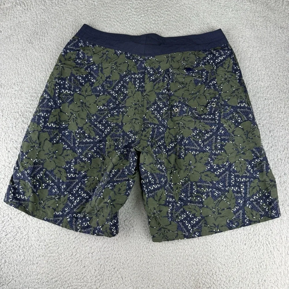 OP Ocean Pacific Swim Trunks Mens sz 36 Blue‎ Green Floral Board Shorts Vtg Y2k